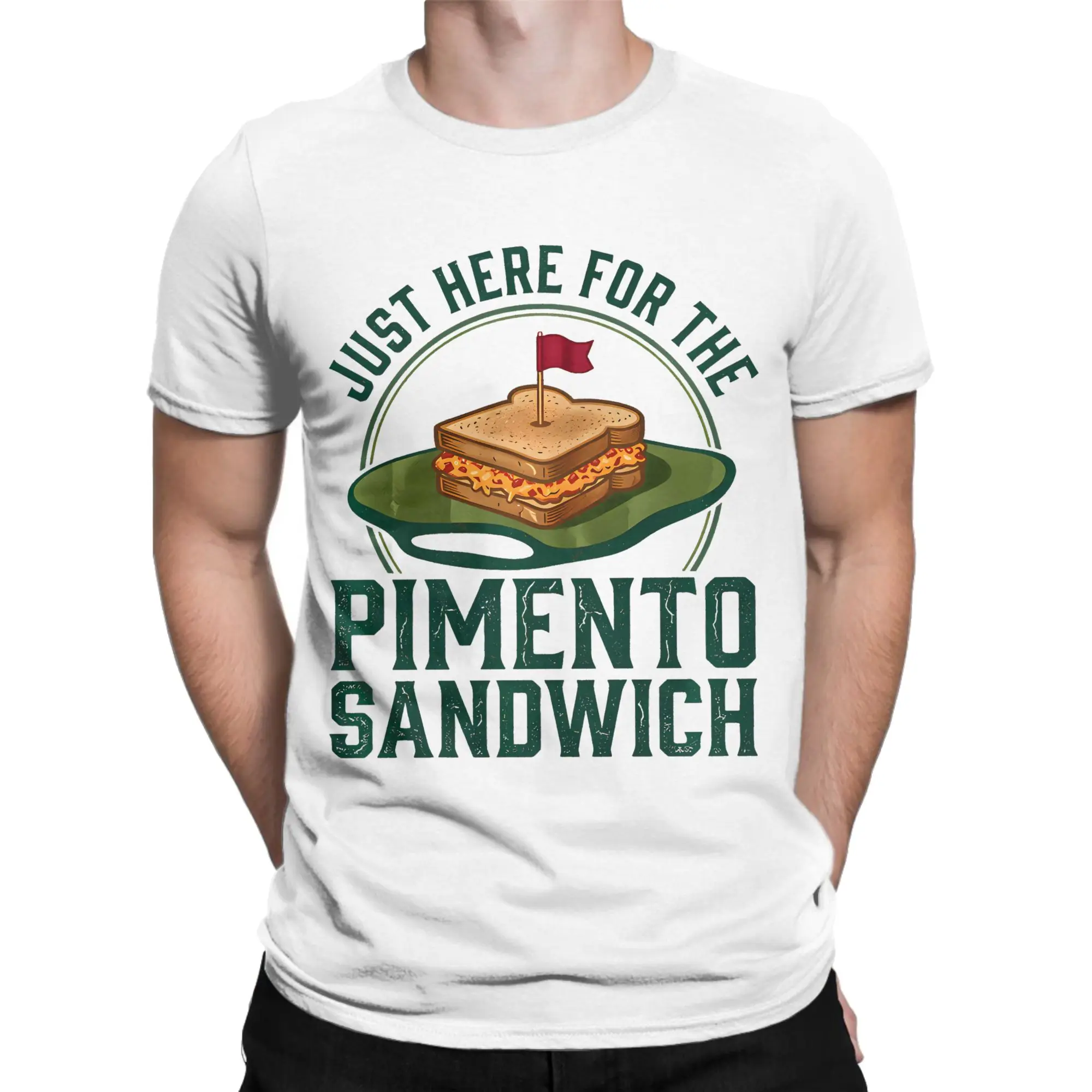 Just Here For The Pimento Cheese Sandwich Golf Humor Season T Shirt Summer T Shirts 100 Cotton Breathable Oversized Top Tees