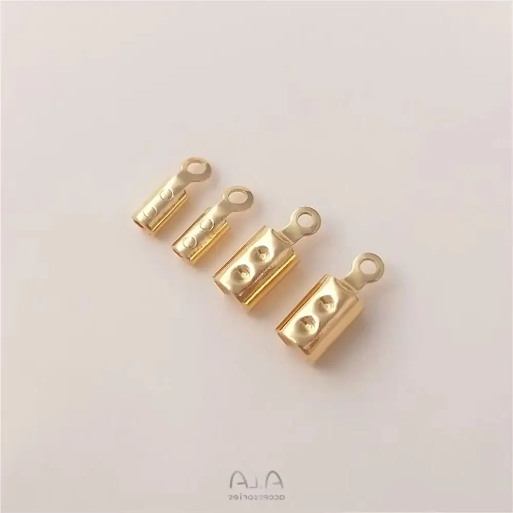 

14K Gold Plated Accessories Round clip piece leather rope Round rope Milan wire connection end buckle DIY material