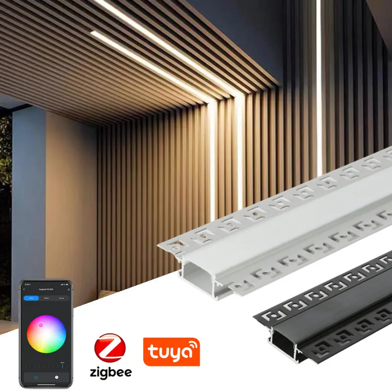 

Smart Tuya Dimmable Ceiling Led Aluminum Profile Embedded Hard Bar Light Linear Home Decor for Kitchen Living Room Corrido Aisle