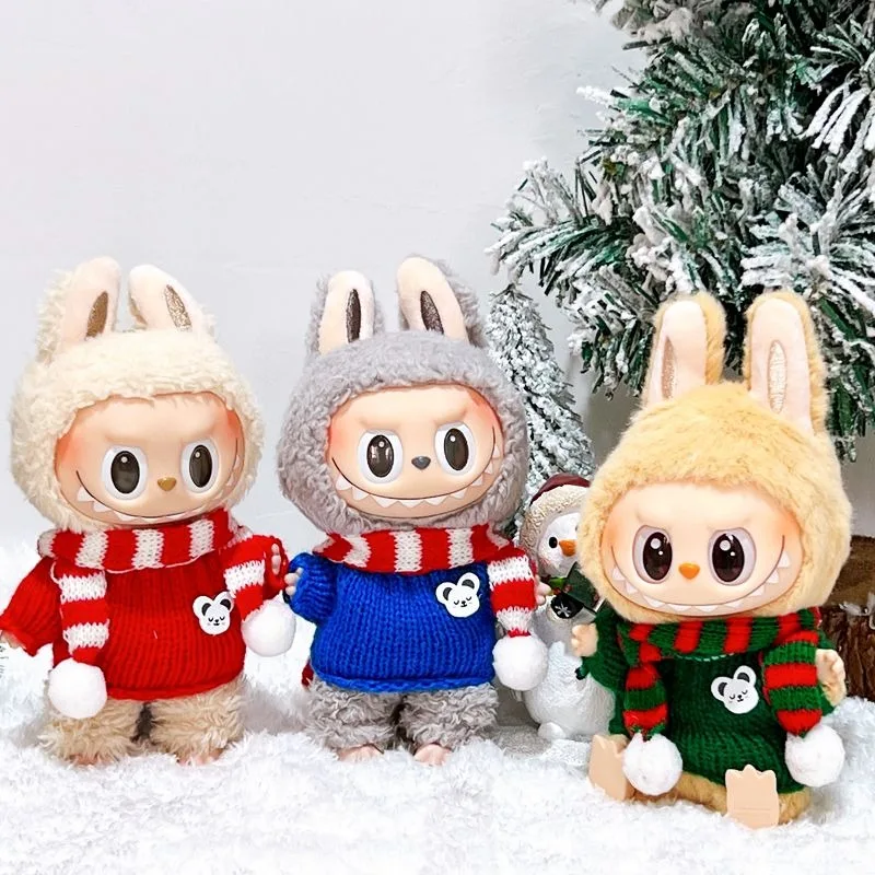 High Neck Sweater or Scarf or Hat for Labubu Dolls  Christmas Style Free Matching Labubu Clothes Outfit