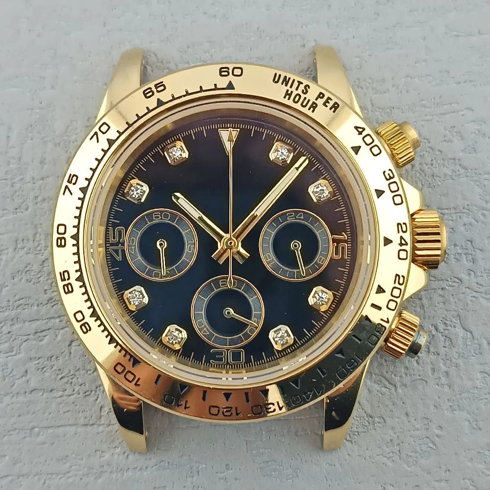 40mm Panda Daytona VK63 movement quartz movement timing code watch accessories sapphire mirror stainless steel waterproof watch view 3