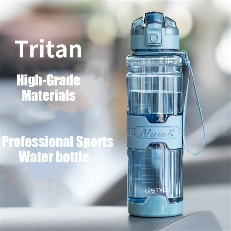 New Fitness Sports Water Bottle Large Capacity 1L 1.5LTritan Portable Leak-proof Shaker Fruit Beverage Bottle BPA Adult Free