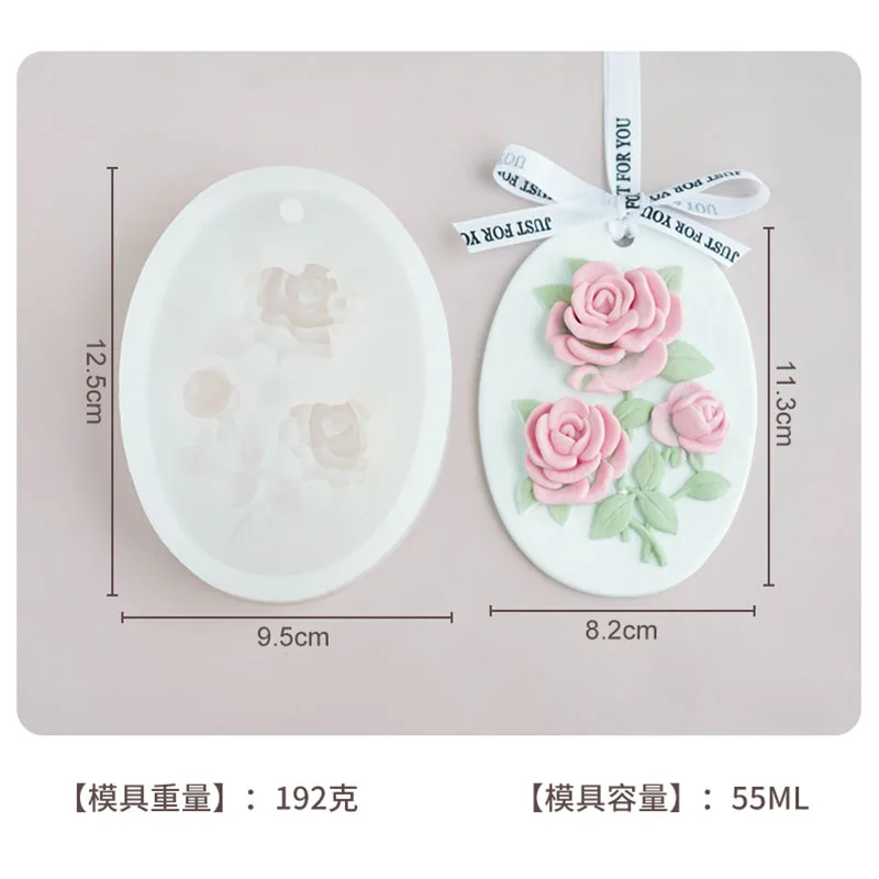 Large Flower Silicone Mold for DIY Aromatherapy Wax Tablets Car & Wardrobe Diffuser Plaster Pendant Soap & Candle Making view 4
