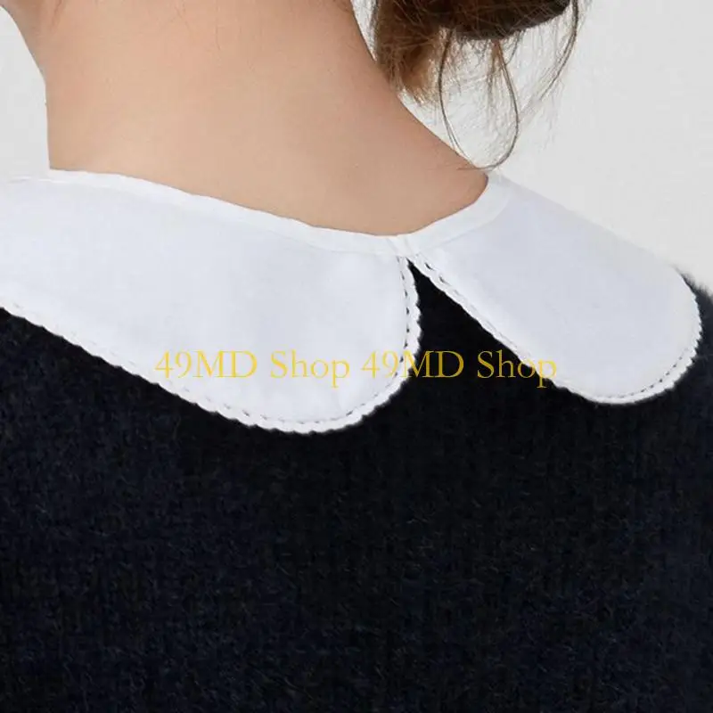 49md الفرنسية على الطراز الفرنسي خادمة قابلة للفصل فو ، طوق كاذبة حلوة الدانتيل الزر المرقعة زر نصف قلادة قلادة القلادة ميني