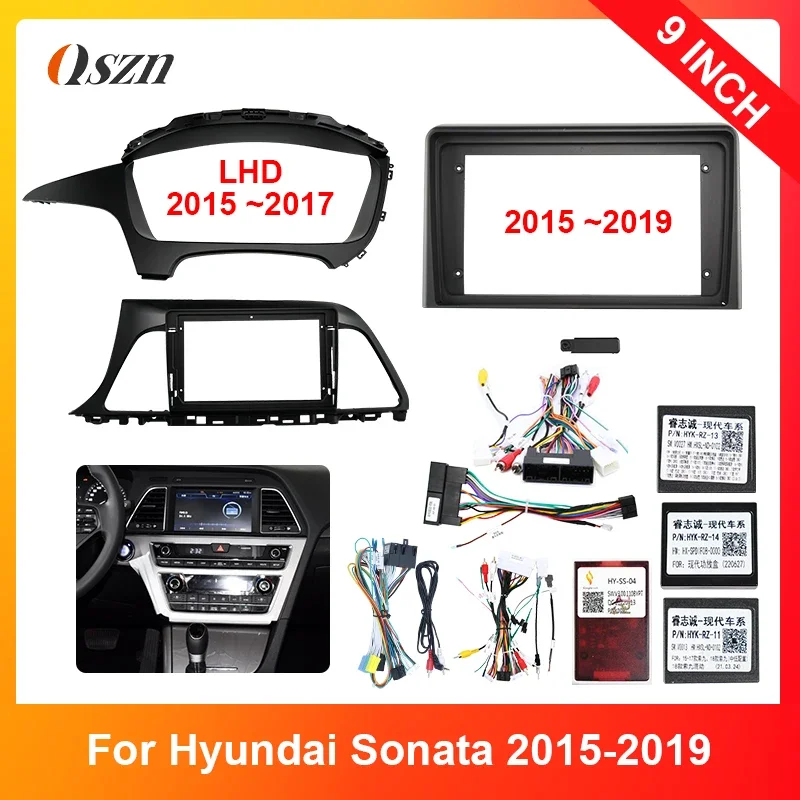 Car GPS Navigation For HYUNDAI SONATA 9 2015 2016 2017-2019 Stereo Radio Fascias Panel screen Frame Fit Dash Trim Kits