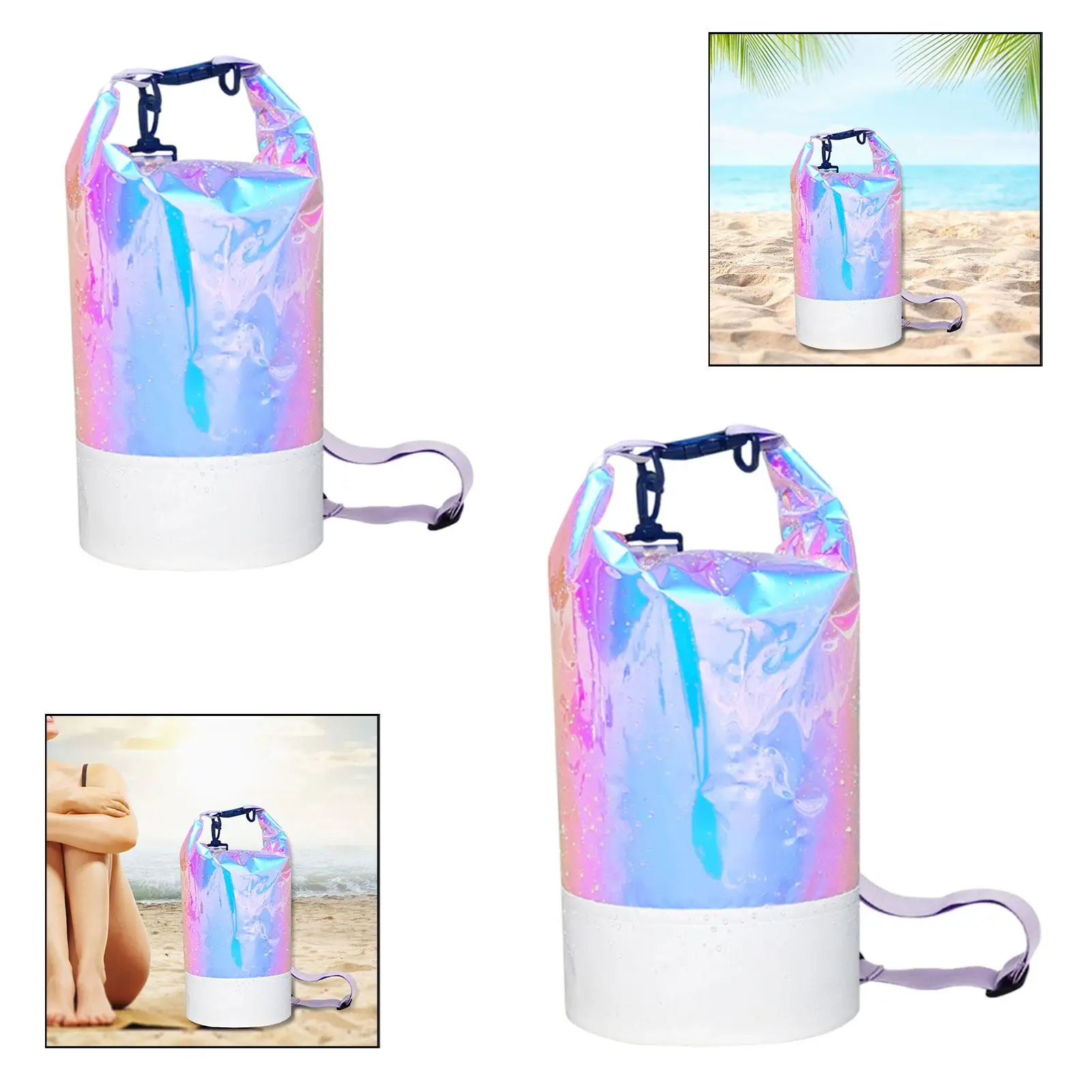 حقيبة جافة مقاومة للماء للسباحة والشاطئ كيس مقاوم للماء للنساء والرجال حقيبة عائمة للتجديف بالقوارب وركوب الأمواج وتسلق الجبال والتزلج
