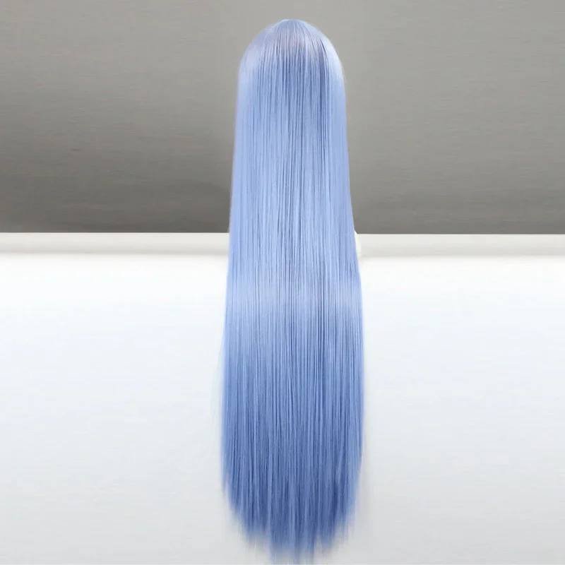 ¡Akame Ga mata! Esdeath 100 cm 39,7 "pelucas de Cosplay largas y rectas peluca de Cosplay resistente al calor de alta calidad + gorro de peluca