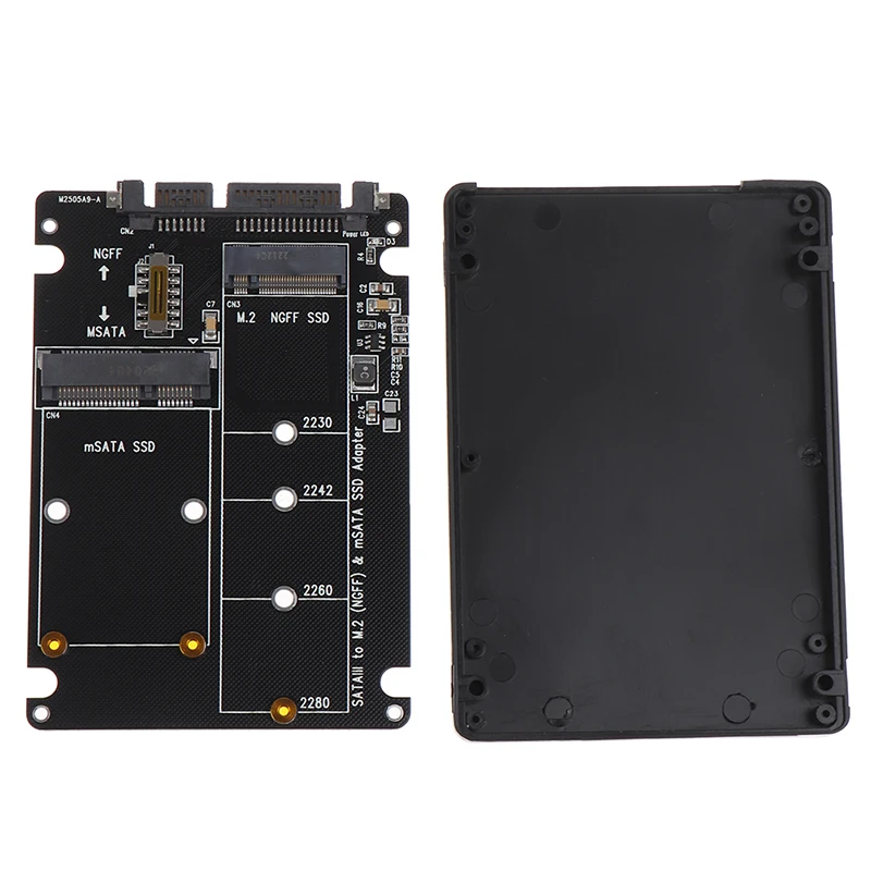 NGFF Para SATA 3 Gabinete HDD Externo, Protocolo M.2 Placa Adaptador, MSATA SSD