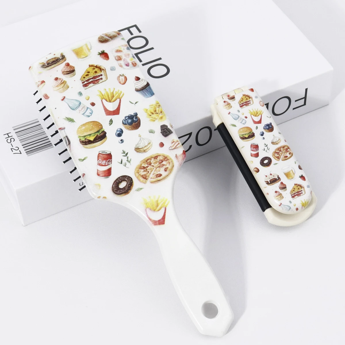 

Coffee food pattern comb set, scalp massage comb, hair care, hair smoothing, anti-static,Special for real hair wigs