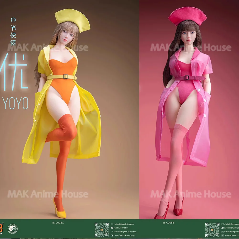 Auf Lager I8-C008 1/6 YOYO Bewegliche Augen Kopf Sculpt Krankenschwester Kleidung Kleidung Modell Fit 12'' Weibliche Soldat Action figur Körper Puppen