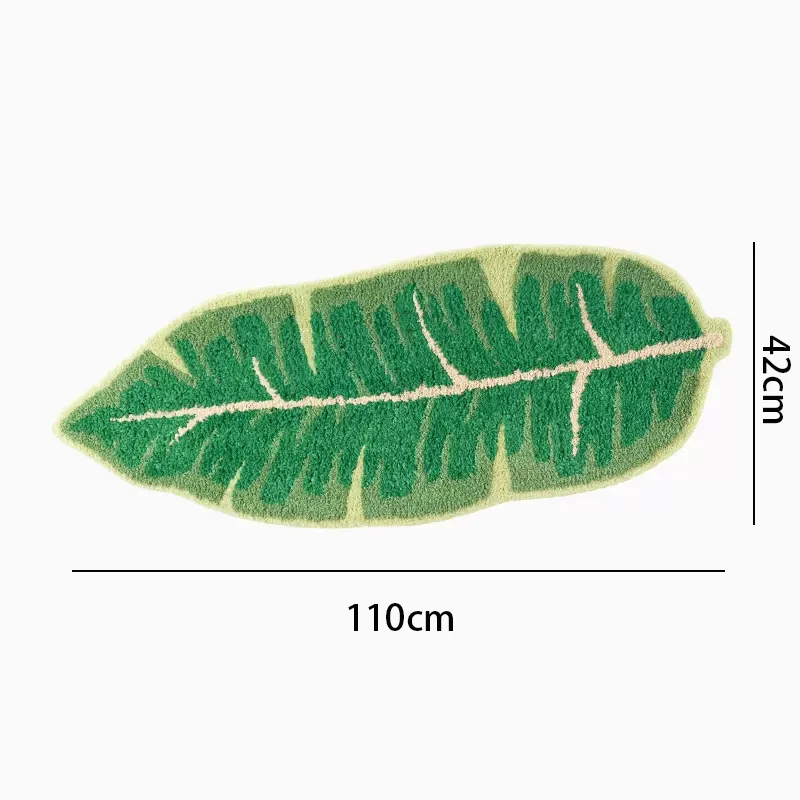 

Bathroom Anti Slip Floor Mat Green Leaf Bath Mat Accessories Set Living Room Foot Mat, Bedroom Carpet, Corridor Entrance Doormat