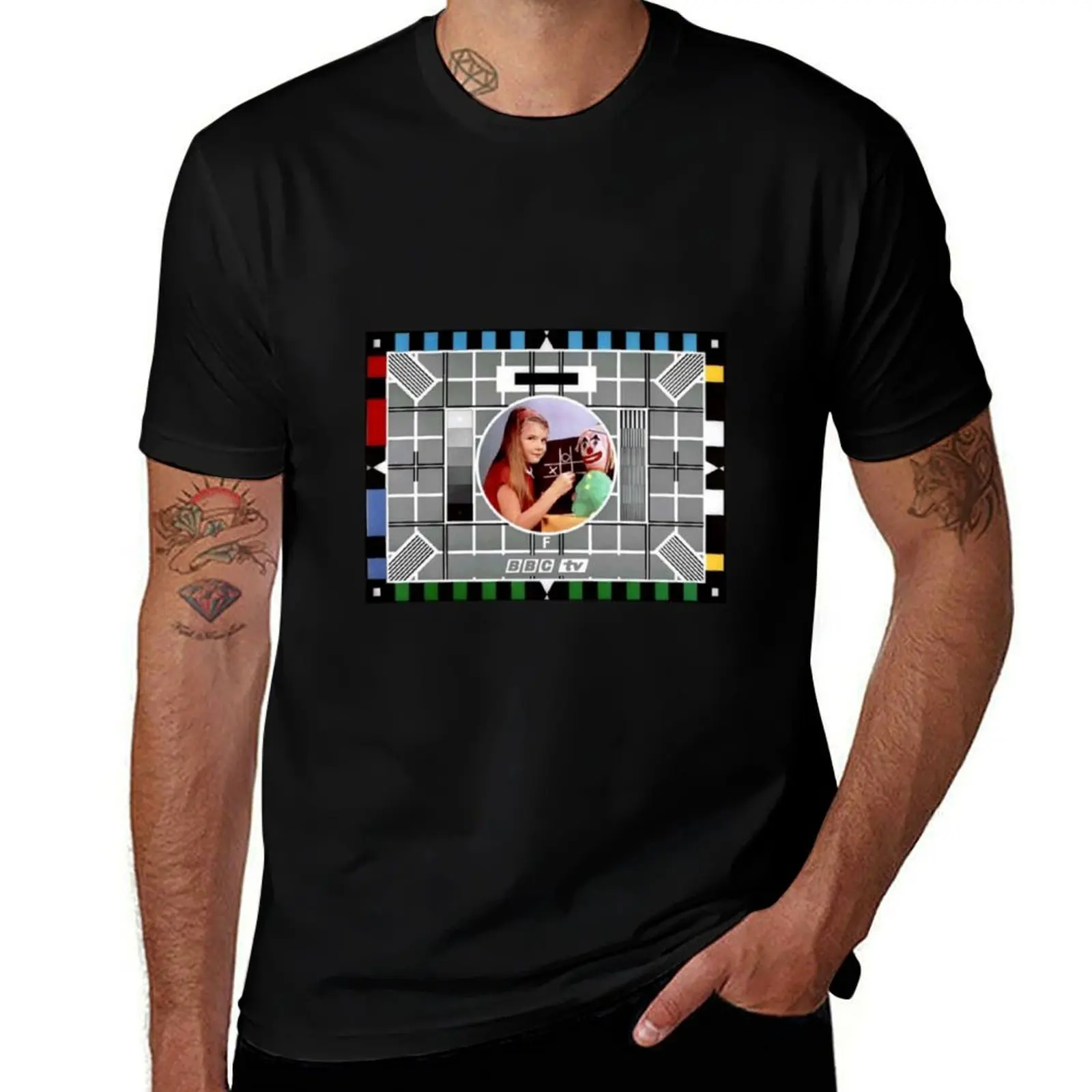 Classic 'BBC test card' T-Shirt Utility Work Short Sleeve Top T-Shirt