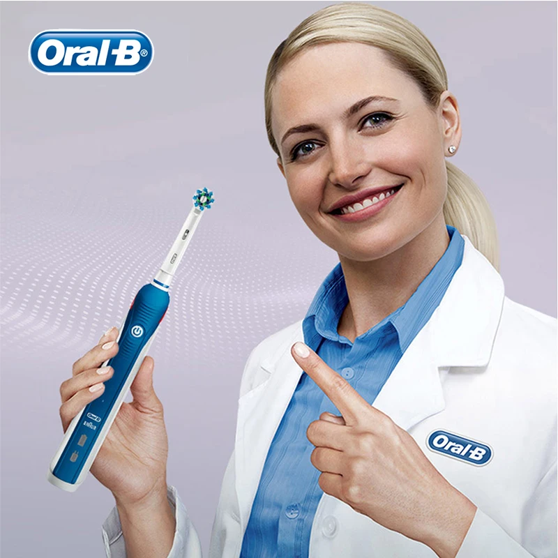 Oral-B Pro 4000 Electric Toothbrush with 4 Brush Heads Rechargeable Adult Teeth Brush With Pressure Sensor 4 Brushing Modes