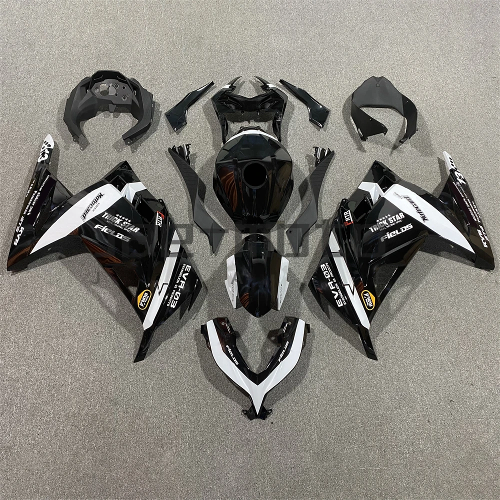 For EX300 Ninja250 Ninja300 2013-2017 Injection ABS Plastics Full Fairings Kit Mold Replace Accessories  Black White J