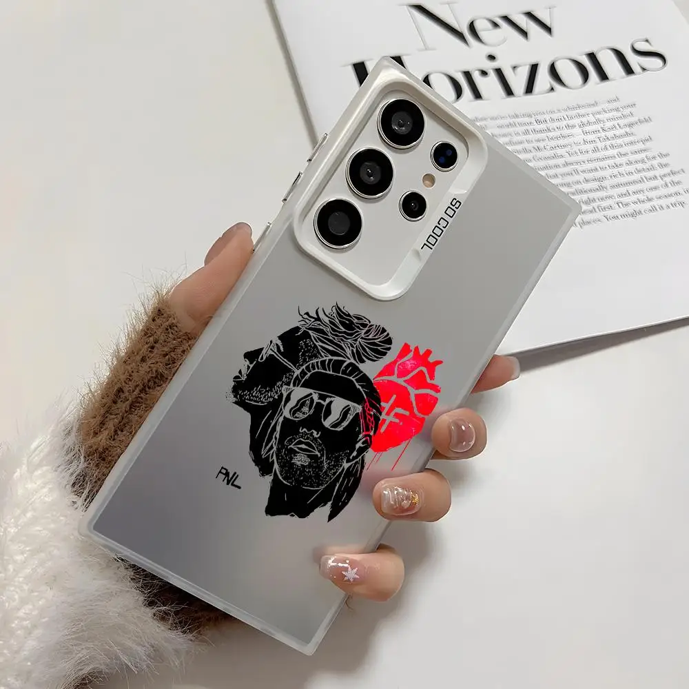 مغني الراب P-PNL قضية الهاتف لسامسونج غالاكسي S25 S24 S22 S23 الترا S21 S23 زائد 5G لامعة غطاء من البولي يوريثان للصدمات Funda #5