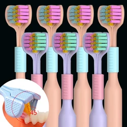 Three-sided Toothbrush Tongue Scraper Soft Bristles Adult Toothbrushes 3D All-round Cleaning Eco Friendly Oral Care Teeth Brush