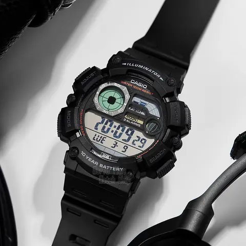 Casio herrklocka med stor urtavla, digital, 10 års batteritid, 100 m vattentät, återanvändbar sportklocka, WS-1500H-1A 6 best sales Casio Edifice-replika - №2