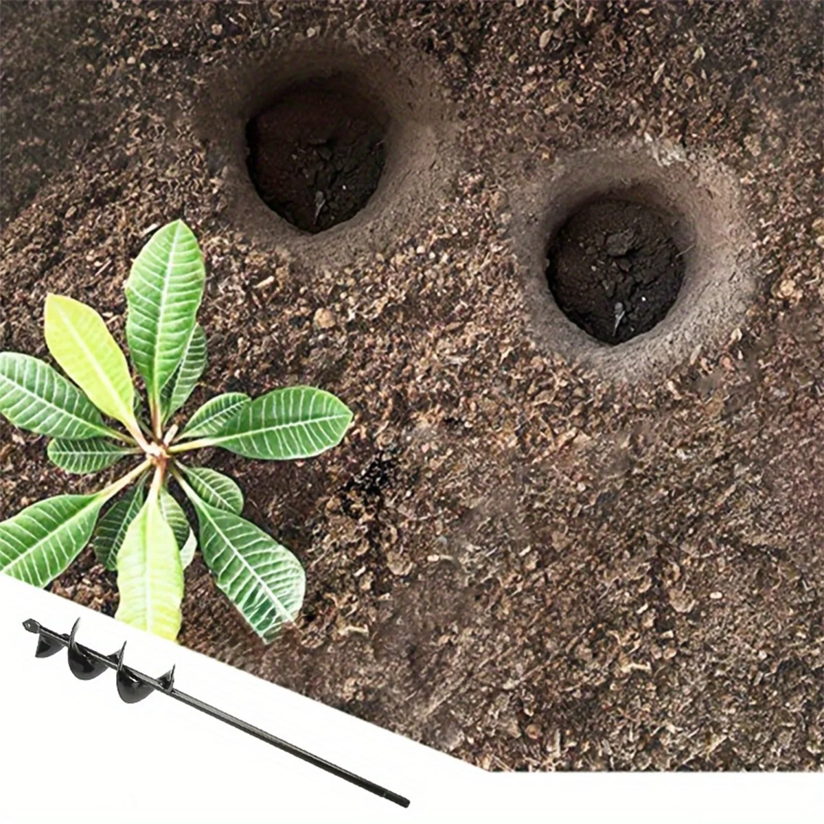 Heavy-Duty Metal Auger Drill Bit, Electric Drill Compatible Spiral Bit for Garden Planting & Digging Holes