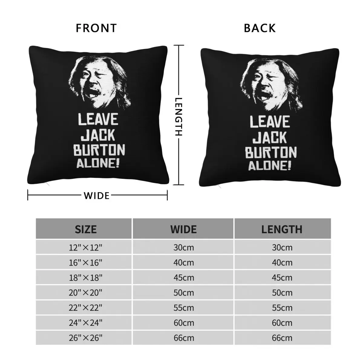 Leave Jack Burton Alone Square Pillowcase Polyester Linen Velvet Printed Zip Decorative Throw Pillow Case Home Cushion Wholesale