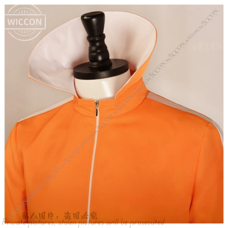 Disfraz de cómic Con de película Vector, conjunto de gafas y pantalón de Jakect naranja, peluca en forma de seta, traje elegante de Halloween, traje de fiesta de Vector