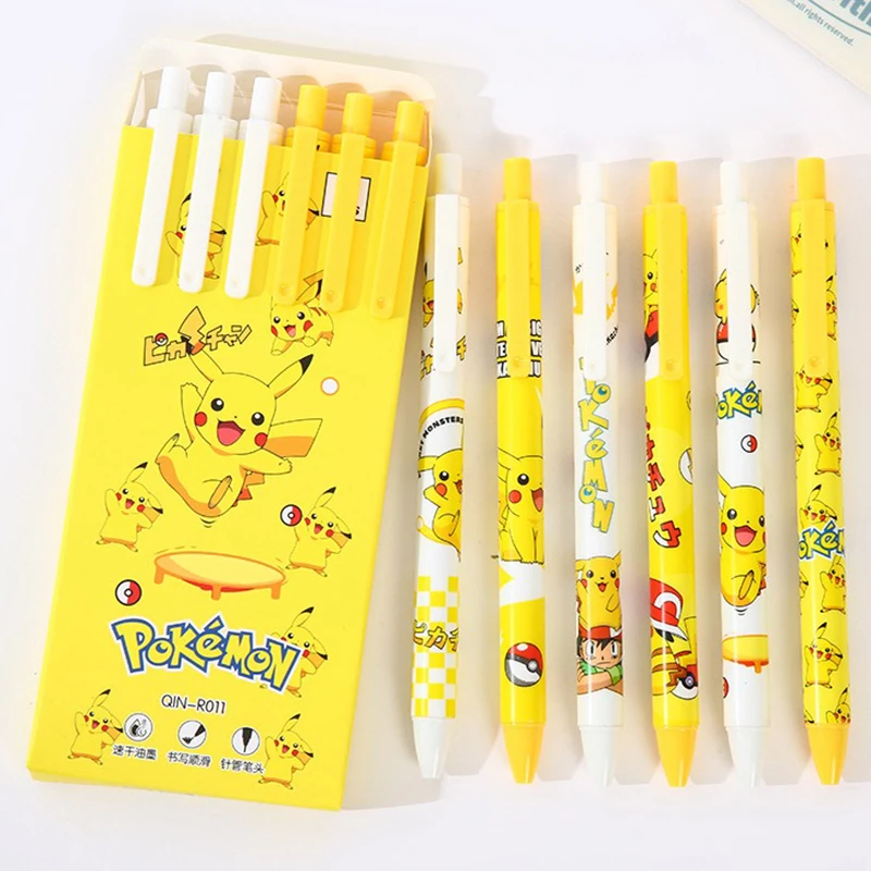 

Pokemon Pikachu Kawaii Cartoon 0.5m Quick-drying Unisex Pen Animation By Moving Pen Creative Stationery Gift for Children