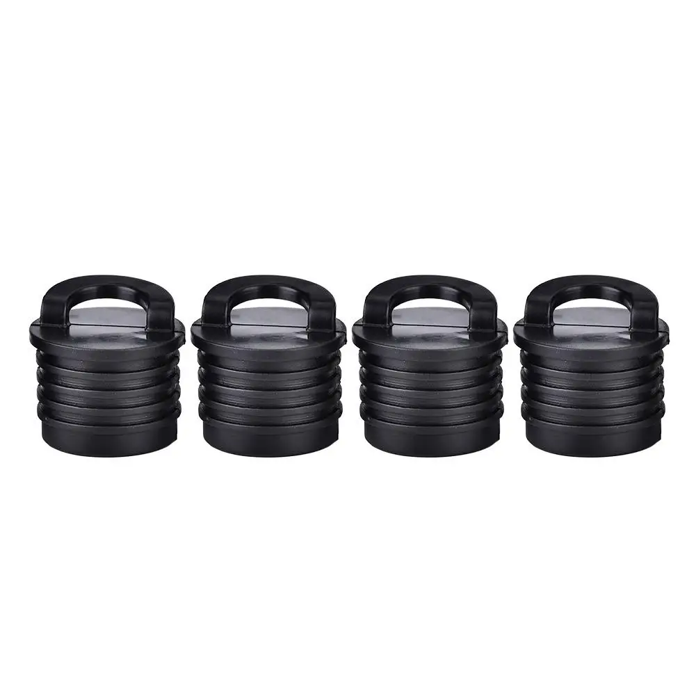 Universal Black Rubber Drain Plugs, caiaque e barco, rafting, 35mm, 4pcs