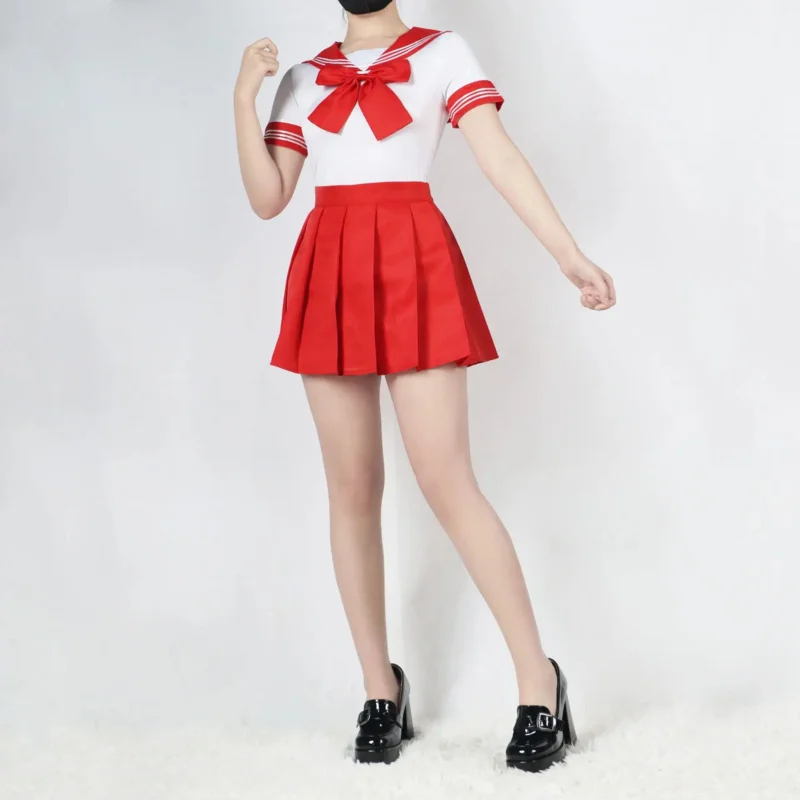 qq 123アニメセーラーコスプレ衣装月野女性 JK ドレスピンクブルー Usag 赤ハロウィンパーティースカート和風女の子 Shool Un