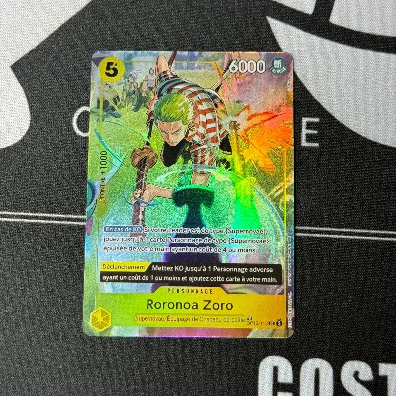 French DIY One Piece Winner P-135 Monkey D. Luffy Folding Flash Card Luffytaro ST18-005 Roronoa Zoro OPCG Game Collection Card view 4