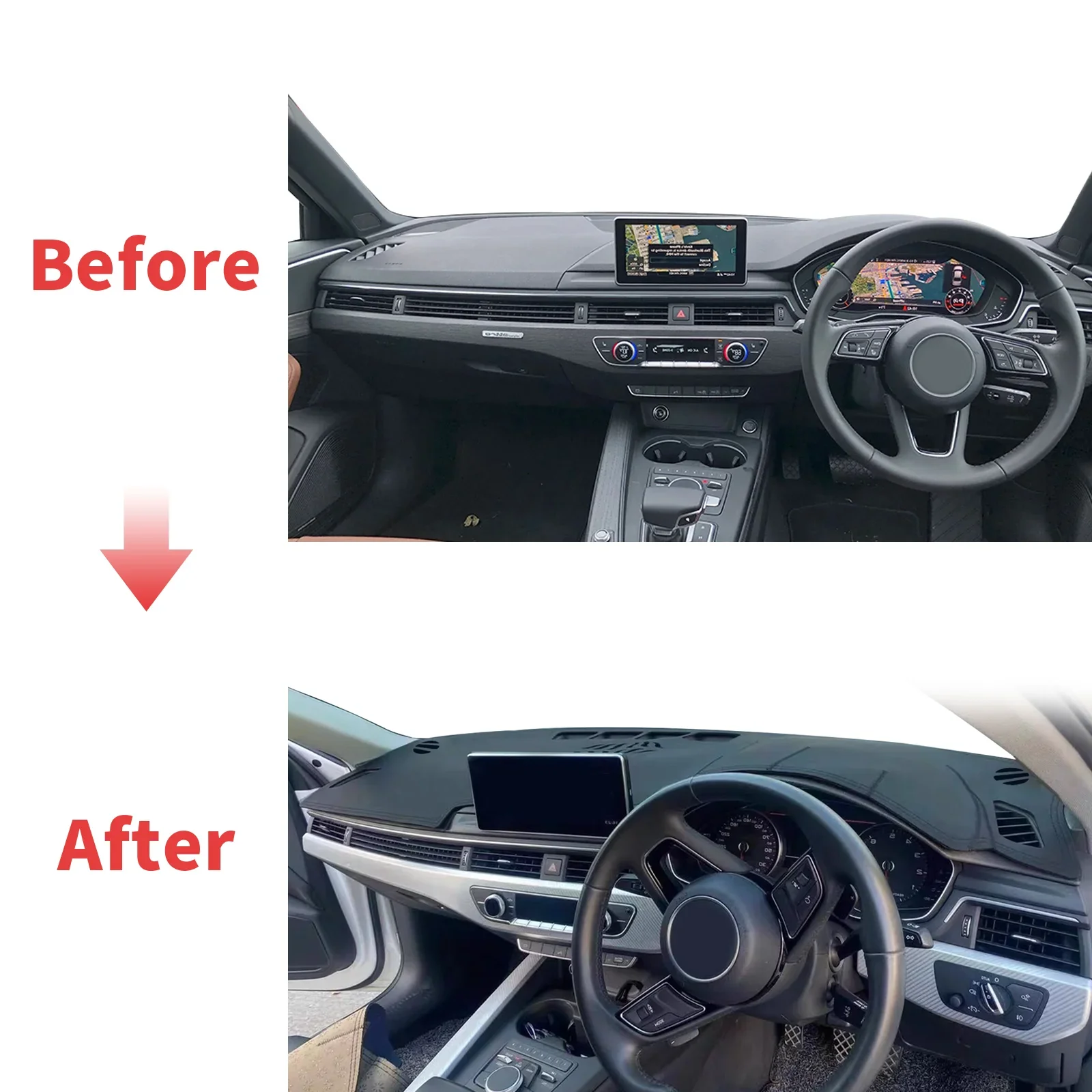 For Audi A5 2024-2018 2017 B9 S5 RS5 Car Accessories Dashmat Dashboard Cover Pad DashMat Sunshade Protective Carpet Leather