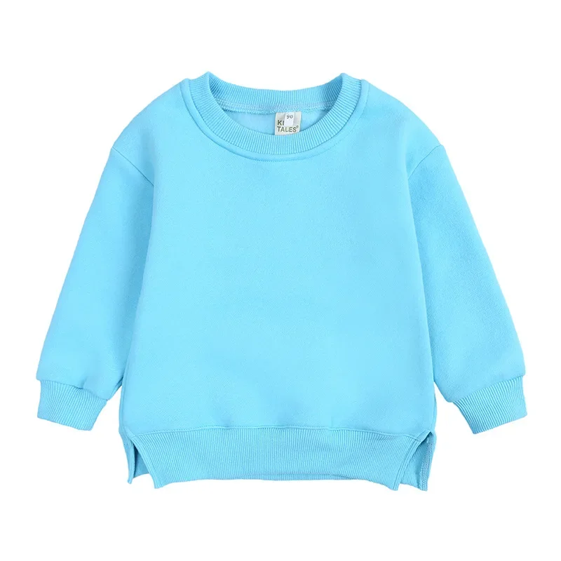 Kids Long Sleeve T Shirt Baby Boys Girls Sweatshirts Autumn Winter Children Clothes Shirts Tops Tees Solid Casual T-Shirts 6M-7Y