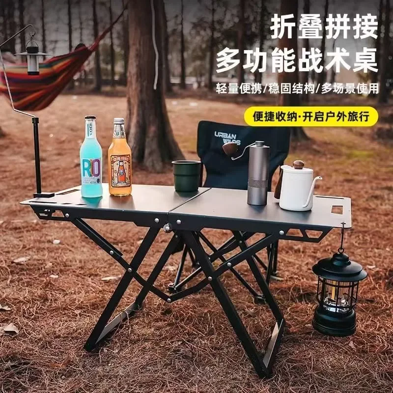Zdjęcie 3: Składany Przenośny Stół Kempingowy Ze Stali Nierdzewnej, Kompaktowy Stół Do Jadalni Na Zewnątrz, Idealny na Kemping, Wędrówki i Grill na Plaży