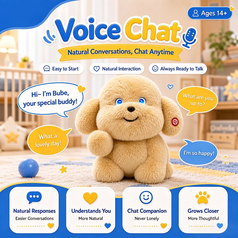 AI Smart Teddy Dog Plush Robot Interactive Talking Stuffed Puppy Robot With Voice Conversation Intelligent Chat Companion