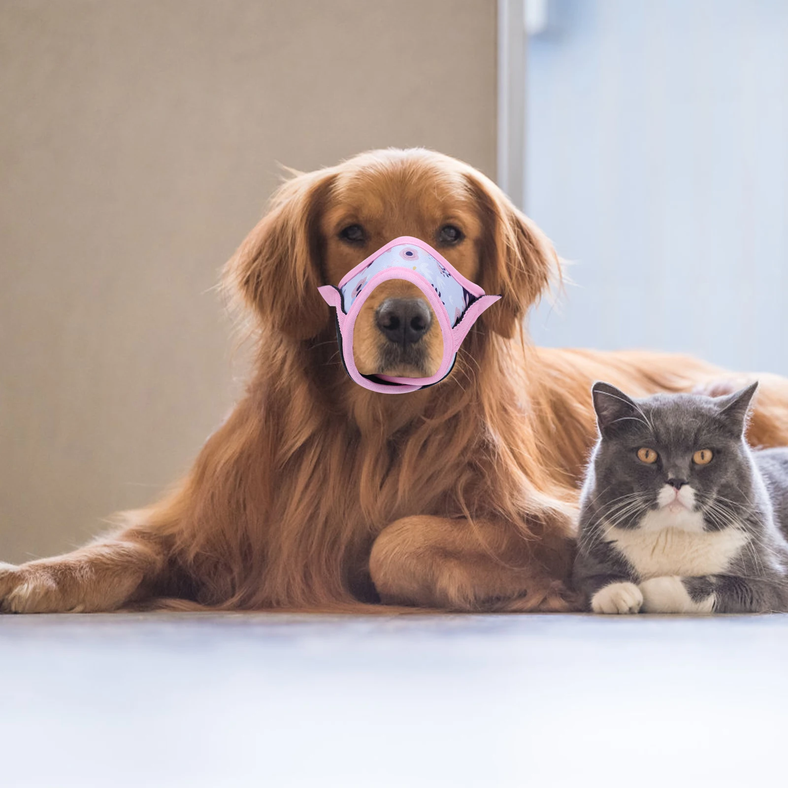 

Adjustable Anti-Barking Dog Muzzle Breathable Polyester Pet Mouth Cover Secure Fit for Chewing Biting Prevention