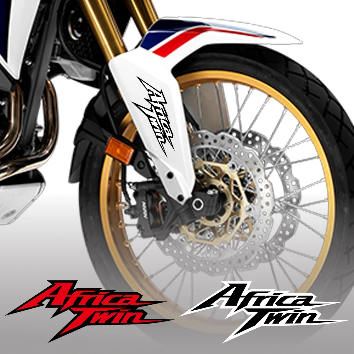 2PCS For Africa Twin Reflective Vinyl Sticker Motorcycle Body Side Panels Front Fender Waterproof Decorative Decals