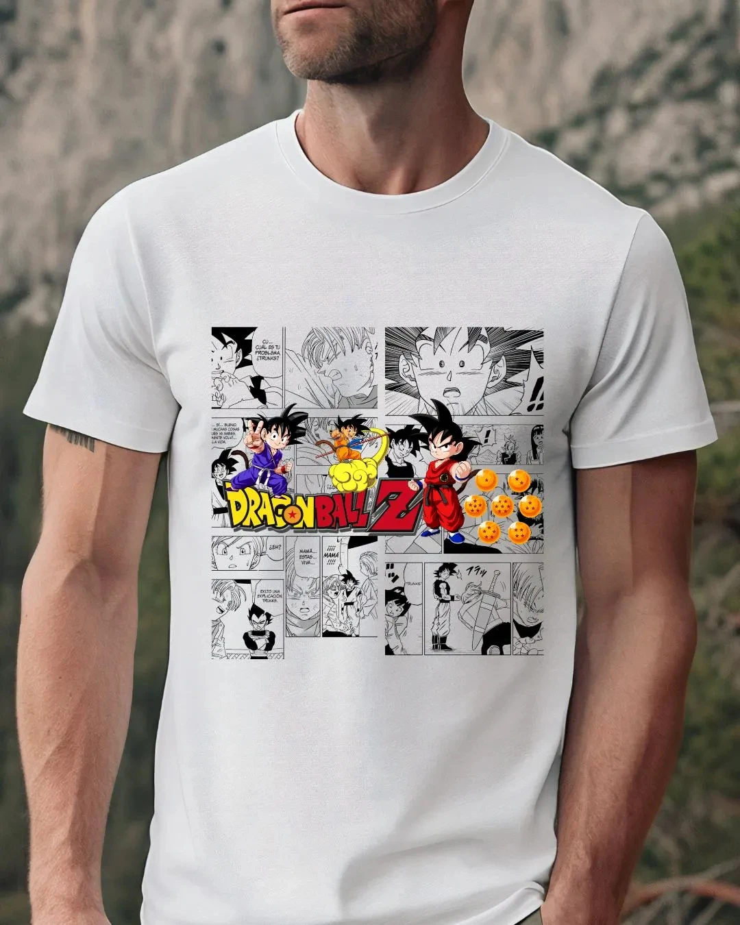 

Футболка Super Saiyan, цифровой дизайн PNG, прозрачный фон, Гоку, аниме, мультяшный дракон и сферы, забавный дизайн PNG