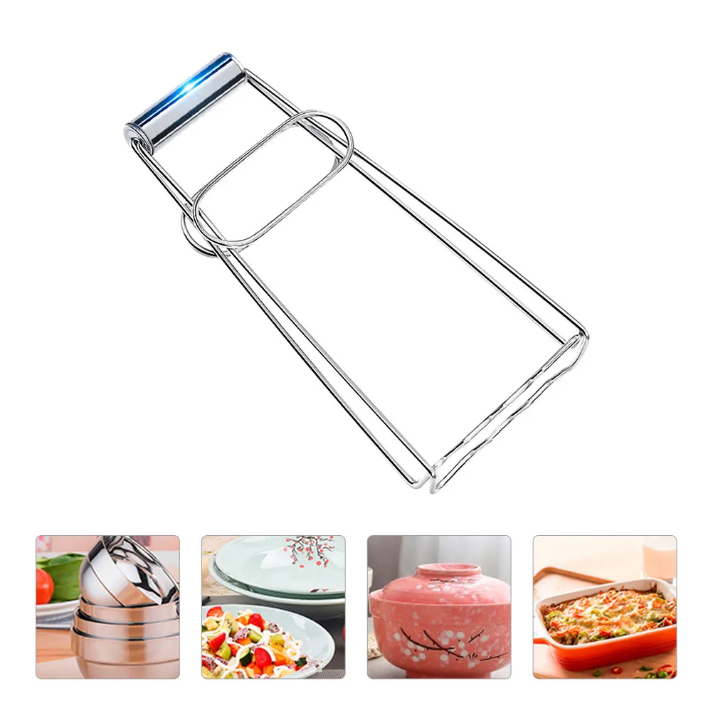 

Stainless Steel Anti scalding Bowl Clip Plate Holder Heat Resistant Pan Gripper Metal Dish Clip Kitchen Gadget Lightweight