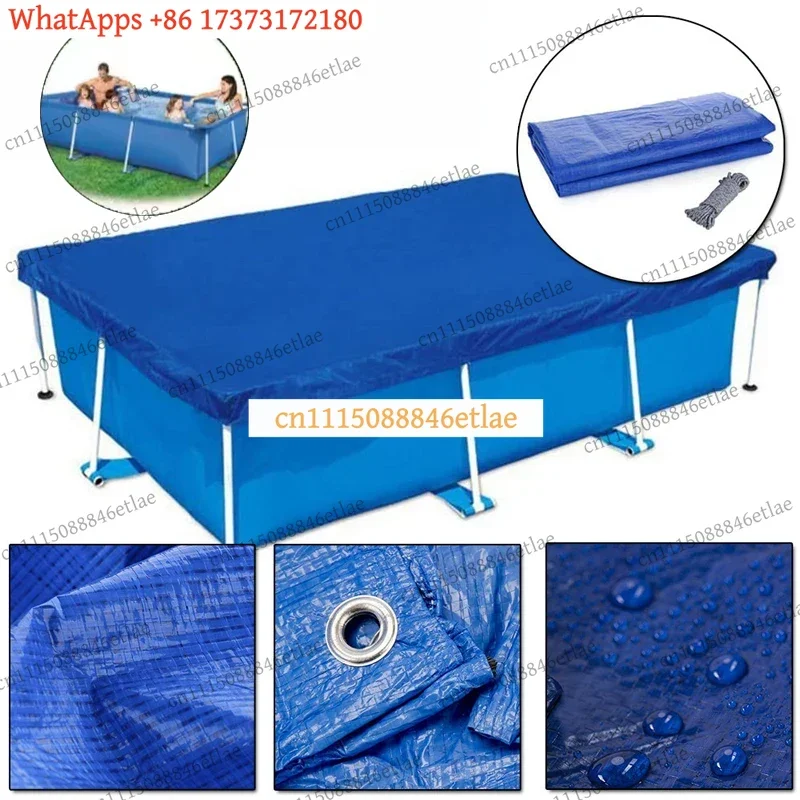 k3 Rectangular Swimming Pool Cover, Waterproof Dustproof Bubble Film Blanket for Outdoor Garden Pool & Tub