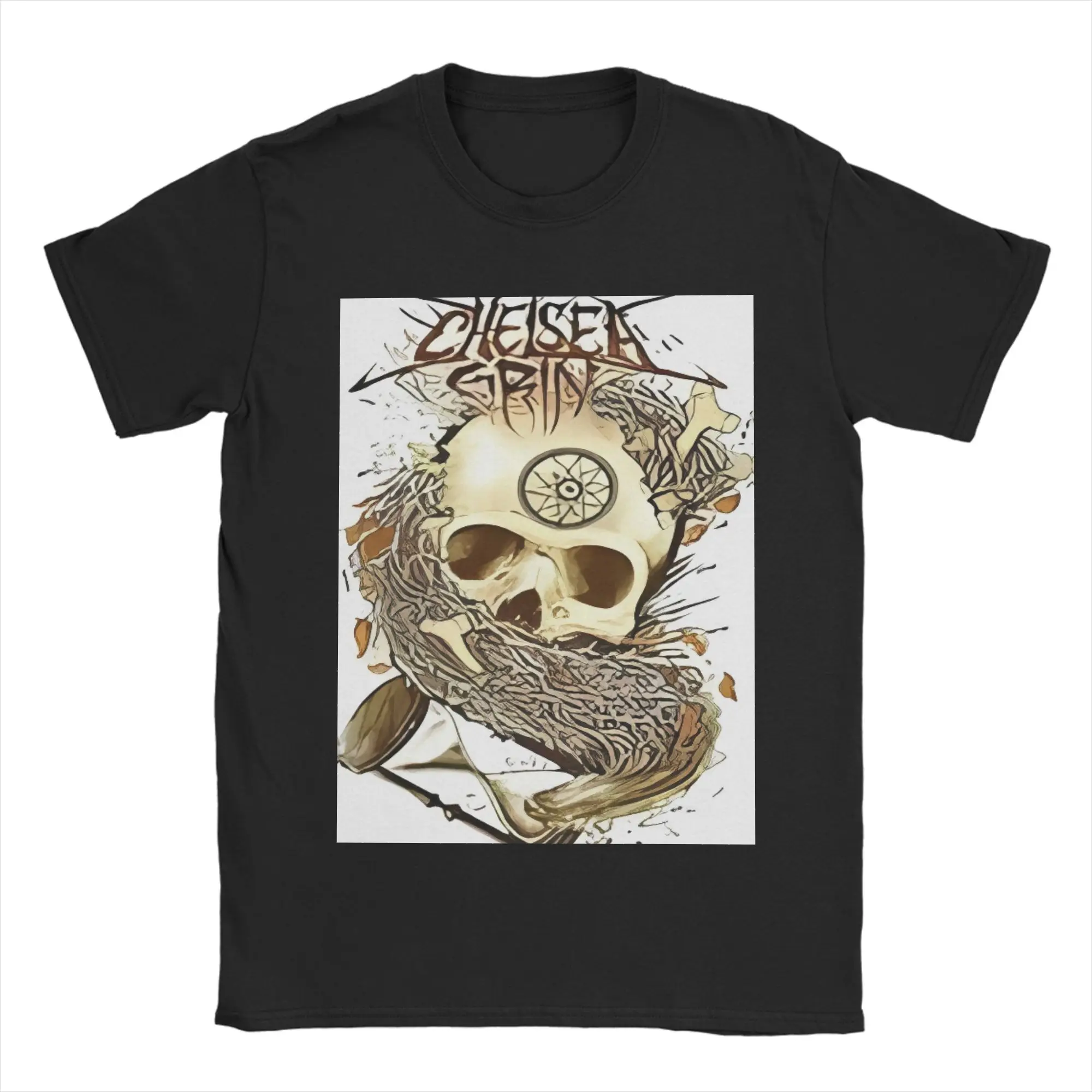 Logo Decal Funny 100% Cotton T-Shirt Chelsea Grin Tops Tees For Men - view 4