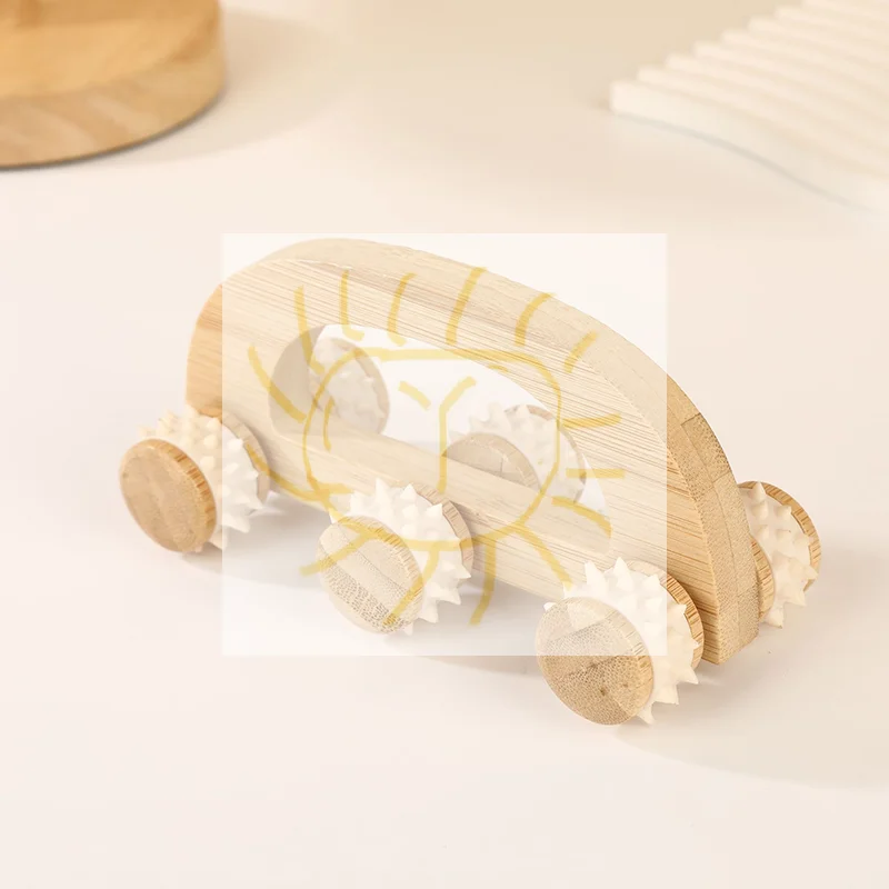 

1pc Wooden Massage Roller Tool, Manual Wooden Massager, Wood Back Massage Roller For Neck Leg Back Deep Tissue Muscle Massage