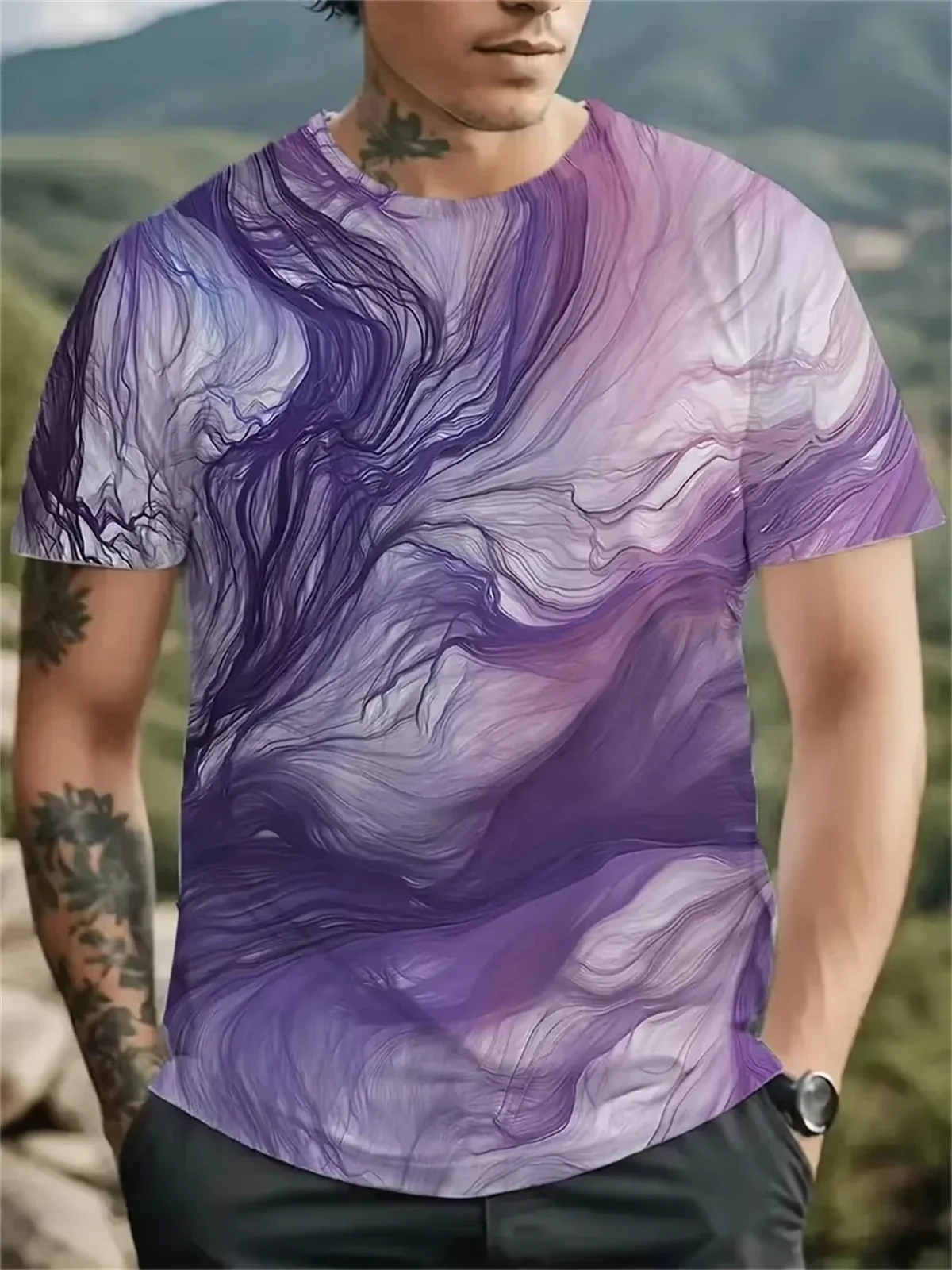 

Colorful 3d Printed Abstract Pattern Men T-Shirt Summer Casual Round Neck Short Sleeve Women Tops Unisex Hip Hop T Shirt for Men