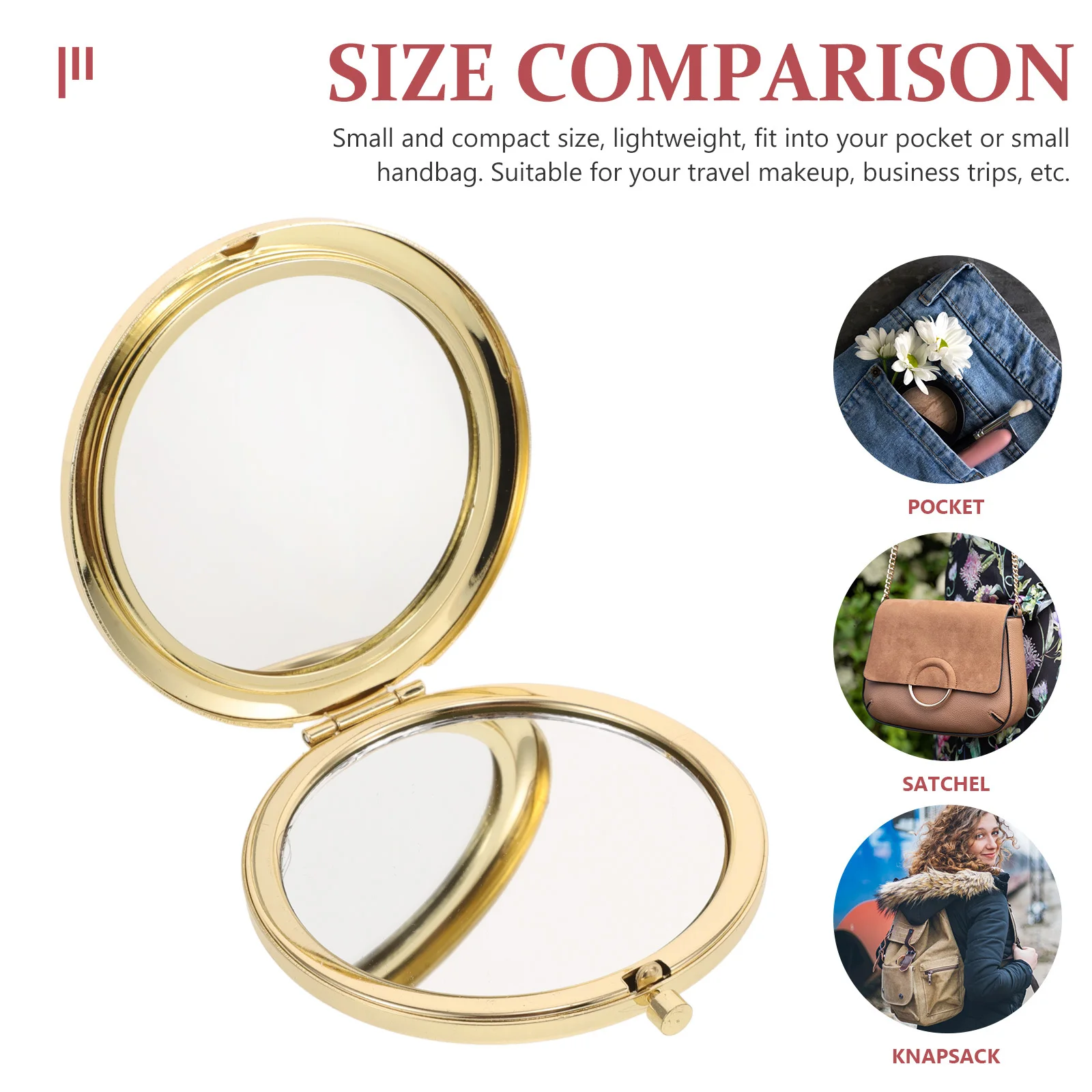 Vintage compacte opvouwbare make-upspiegel Dubbelzijdige zak Mini Travel Kleine draagbare portemonneespiegel voor dames