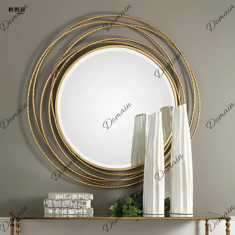 Nn Elegant French Luxury Wall Mounted Vanity Mirror for Bathroom Bedroom Hallway Decorative Makeup Mirror Home