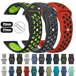 22mm watch Band for Samsung Galaxy Watch 6-5-pro-4-Classic/active 2 20mm correa Sport Silicone bracelet Huawei GT 4-3-2-2e strap