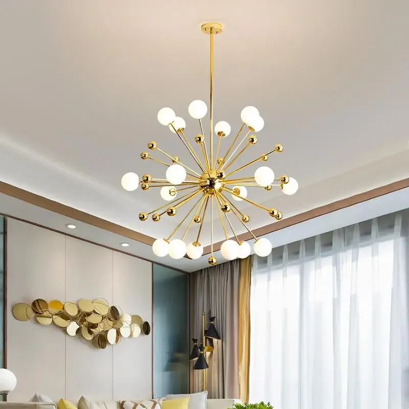 

Modern LED Glass Ball Ceiling Chandelier 12-Light Gold Lamp for Living Room Dining Room Bedroom Home Decoration Hanging Light G4