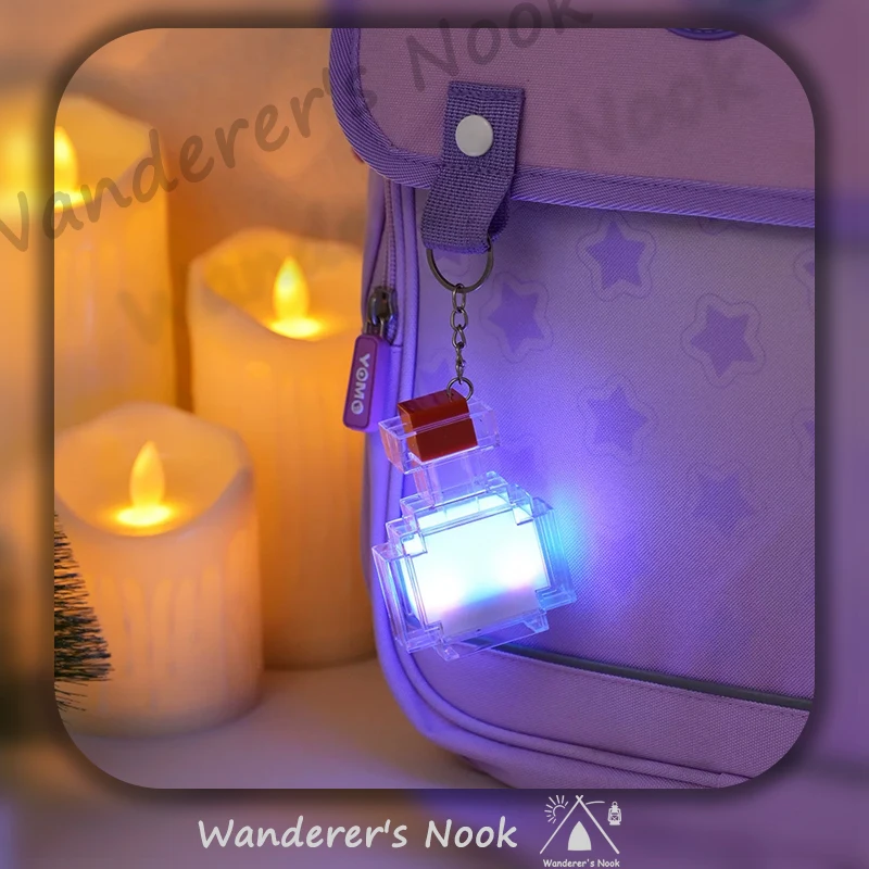 MC Potion Glow Night Light Keychain Mini 8-color Changing Bottle Backpack Pendant Boys Birthday Gift
