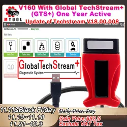 V160 Pro With Global Techstream+ V2024.03 GTS+ Software One Year Subscribtion Active Update of Techstream for Some 2025 Year Car