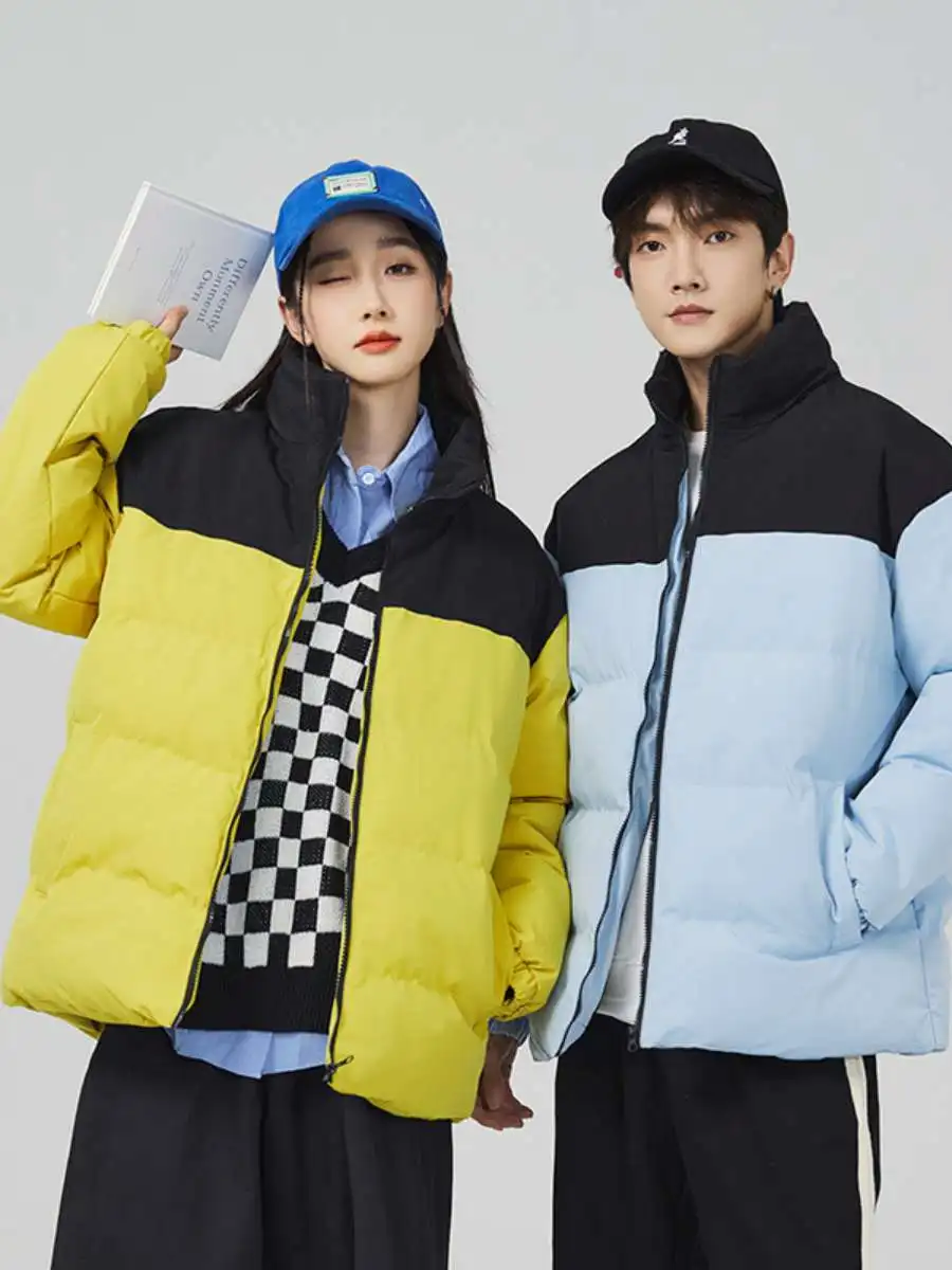 

Модный хлопковый тюнет, зимний новый свободный воротник-стойка с воротником-стойкой, теплый ветрозащитный вариант, одинаковые тонкие застежки-молния...