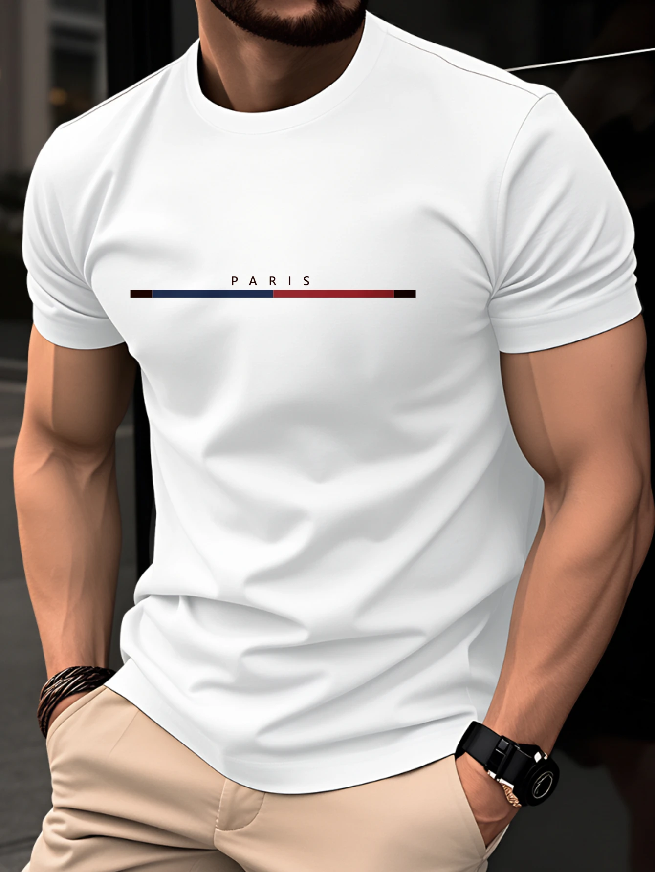 Summer Fashion Minimalist Men's T-Shirts Classic Striped Short-Sleeve Tops Trendy Streetwear for Commuting and Casual Wear