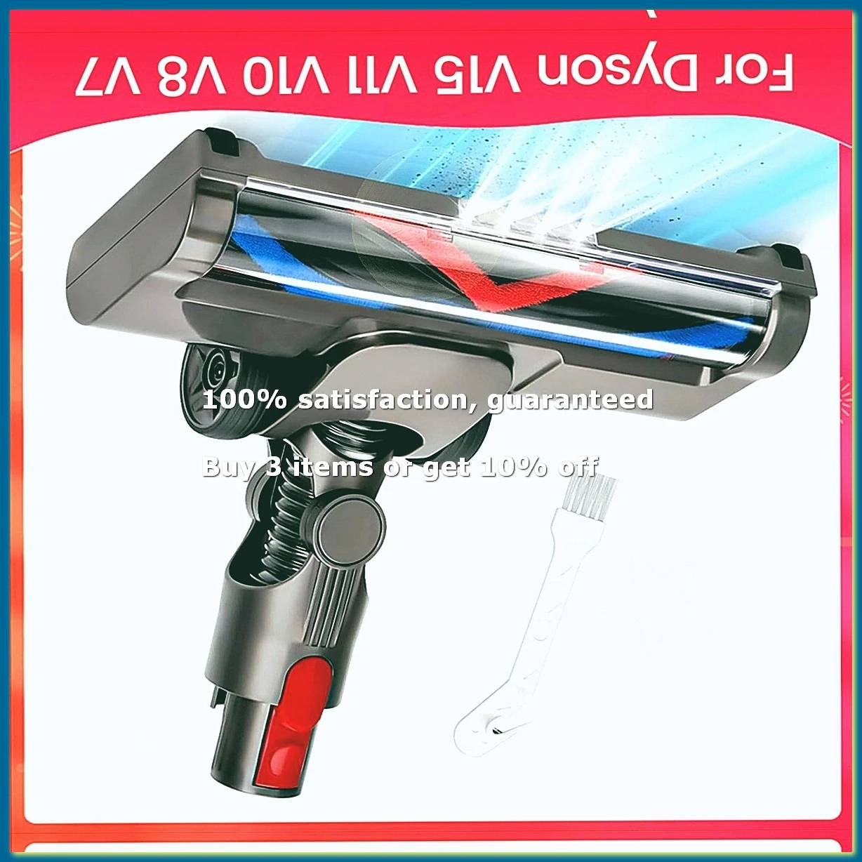 ●Brush for V15 V11 V10 V8 V7, Vacuum Cleaner Brushes with 4 LED Lights, Electric Turbo Brush Carpet and Hard Floors-A57M
