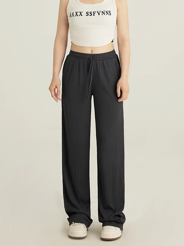 Pantalon décontracté à jambe droite taille haute COFEIPARD pour femmes, pantalon de yoga d'automne, pantalon de sport, pantalon long ample à jambes larges